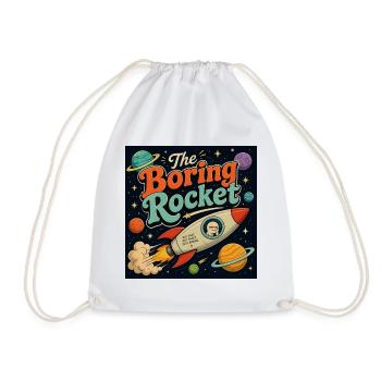 The Boring Rocket – Retro Space Travel - Drawstring Bag - white - Front
