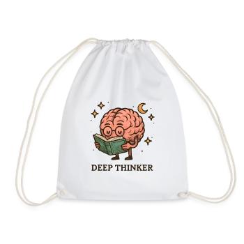 Deep thinker brain while reading - Drawstring Bag - white - Front
