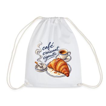 Café Croissant - Turnbeutel - Weiß - Vorne