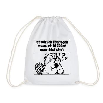 Lustiger Spruch Ich wie ich überlegen muss, ob 1 € - Turnbeutel - Weiß - Vorne