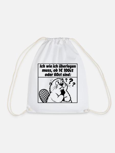 Lustiger Spruch Ich wie ich überlegen muss, ob 1 € - Turnbeutel - Weiß