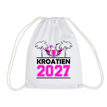 2027 Kroatien - Turnbeutel - Weiß - Vorne