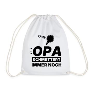 Opa schmettert immer noch – Tischtennis Shirt - Turnbeutel - Weiß - Vorne