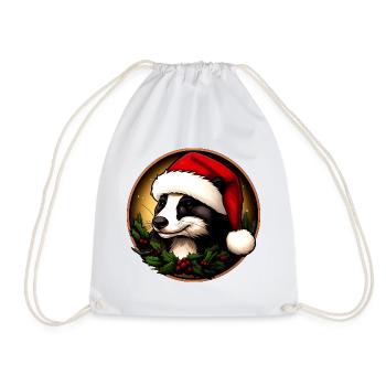 Dachse Weihnachten / Weihnachtsmann Marder - Turnbeutel - Weiß - Vorne