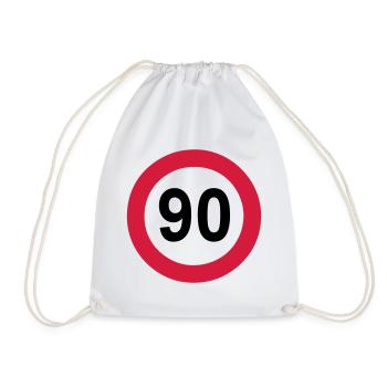 90. Geburtstag , 90 Jahre , Geburtstagsgeschenk(25 - Turnbeutel - Weiß - Vorne