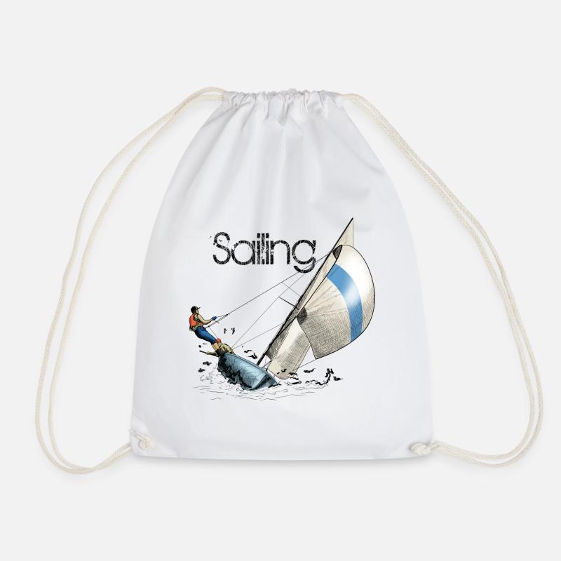 sailing - Drawstring Bag - white