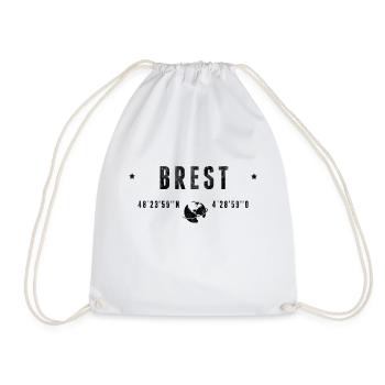 Brest Coordonnées Géographiques Stylisées - Sac de sport léger - blanc - Devant