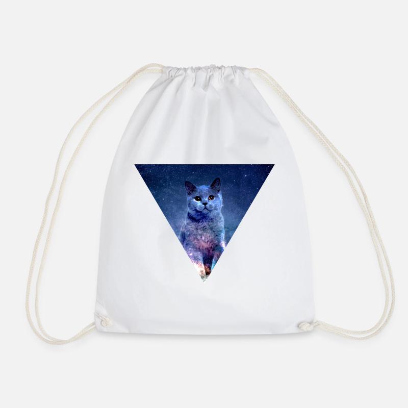 GALAXY CAT CATFRIEND CATS KITTEN GIFT - Drawstring Bag - white