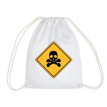 Danger Warning Sign # - Drawstring Bag - white - Front