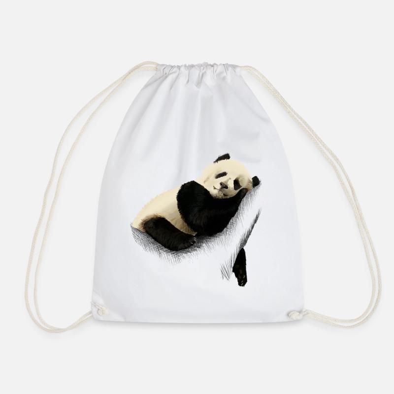Panda - Drawstring Bag - white