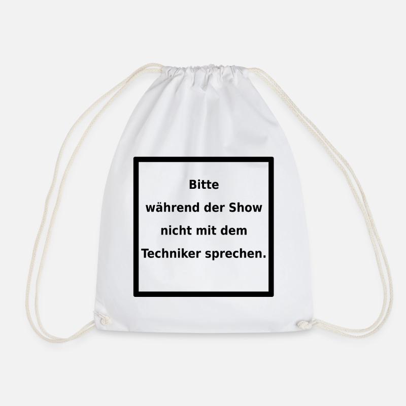 Warnhinweis: Techniker. (black) - Turnbeutel - Weiß