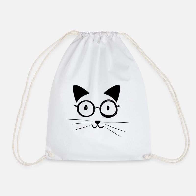 lustiges Katzengesicht Katze Kätzchen Geschenk - Turnbeutel - Weiß