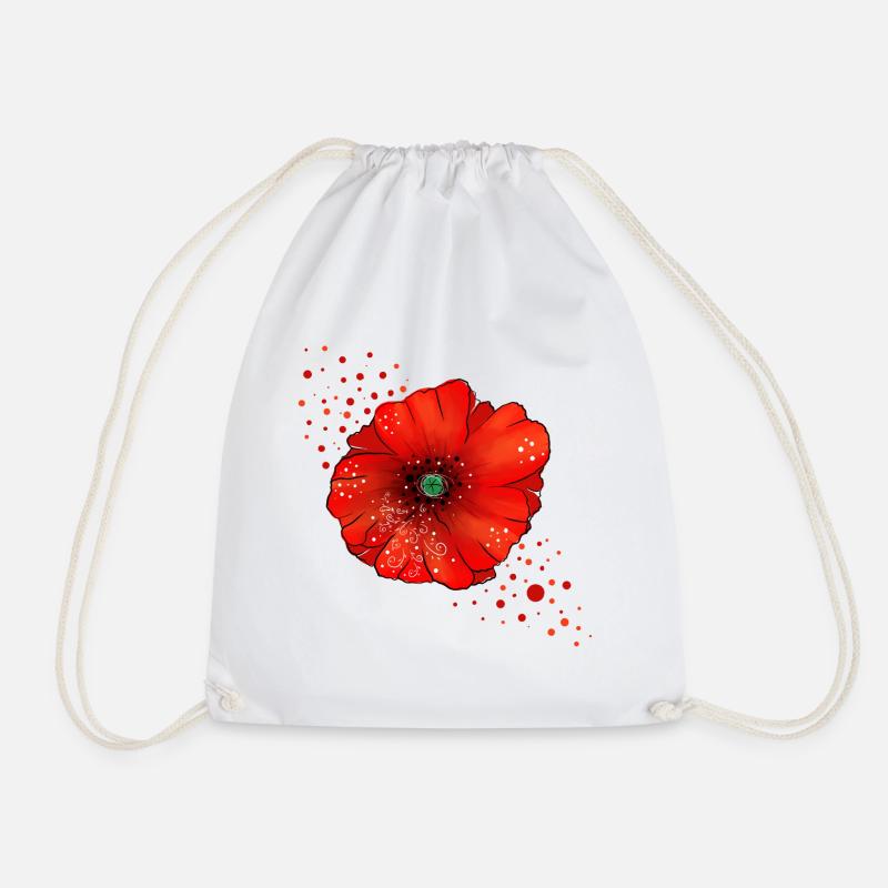 Mohnblume Poppy Kunst - Turnbeutel - Weiß