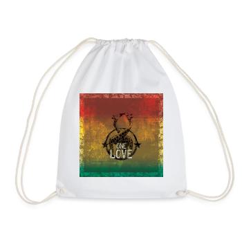 one love reggae - Drawstring Bag - white - Front