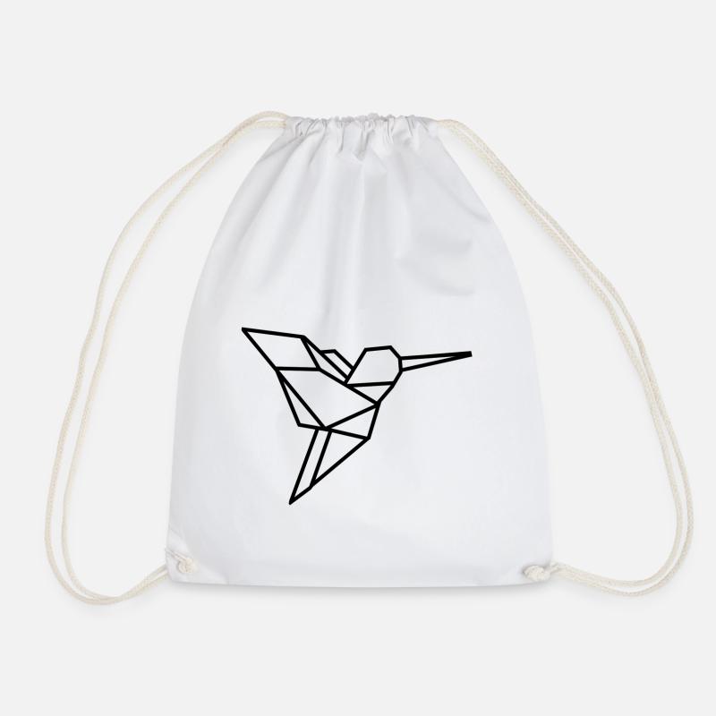 Vogel Origami - Turnbeutel - Weiß