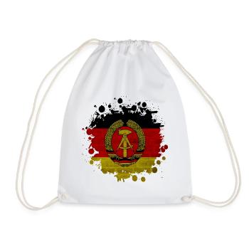 GDR Fleck Klecks / Gift Flag East Germany - Drawstring Bag - white - Front