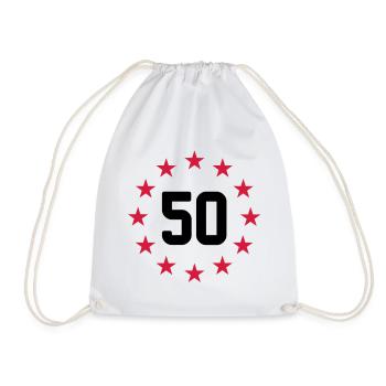 50 years - Drawstring Bag - white - Front