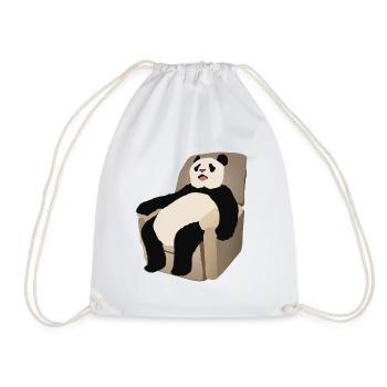 Panda auf dem Sessel - Turnbeutel - Weiß - Vorne