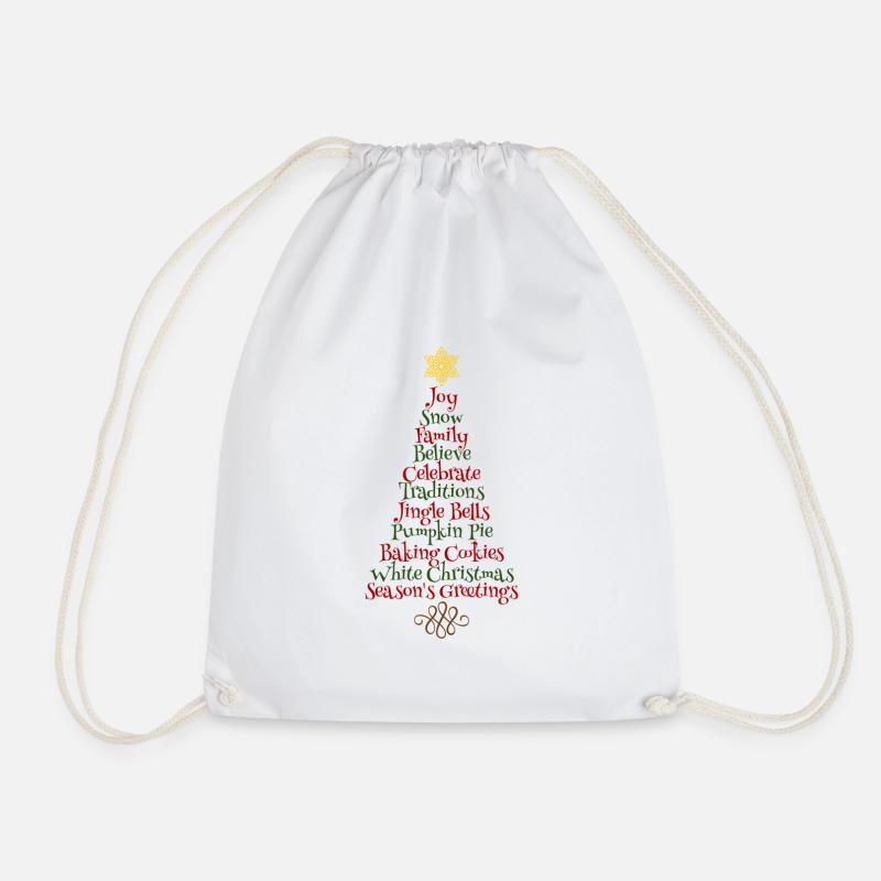 Weinachtsbaum Wörter Englisch Geschenk Stern Xmas - Turnbeutel - Weiß