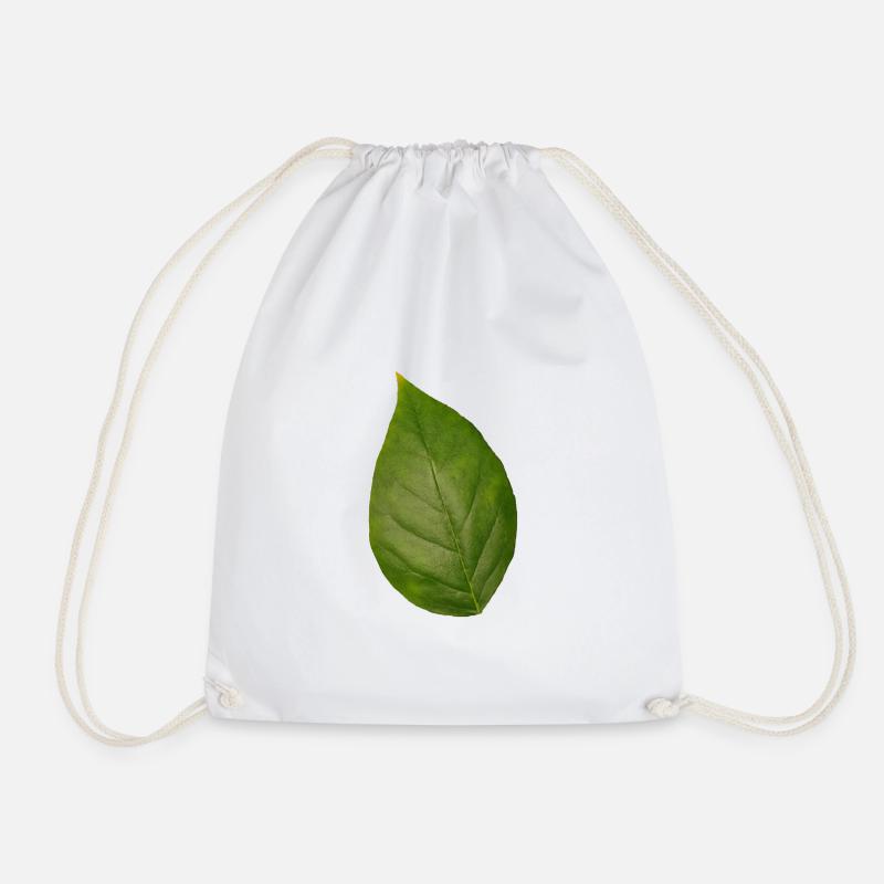 Leaf tree plant spring summer autumn green - Drawstring Bag - white