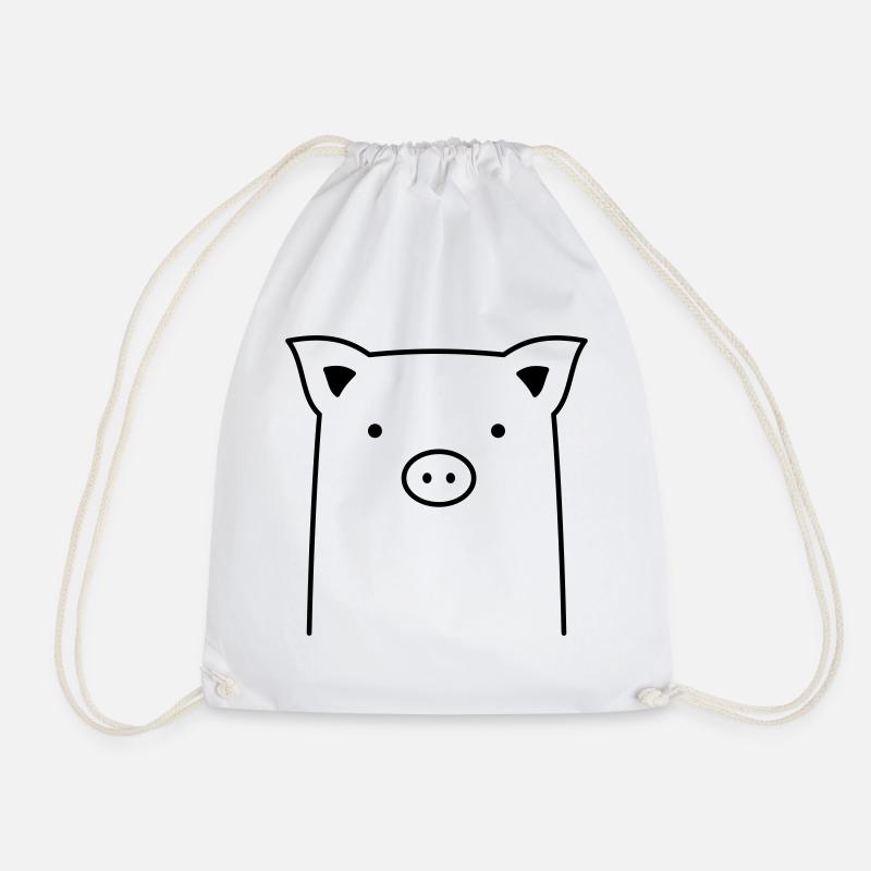 Schweinchen Schwein Ferkel Geschenk - Turnbeutel - Weiß