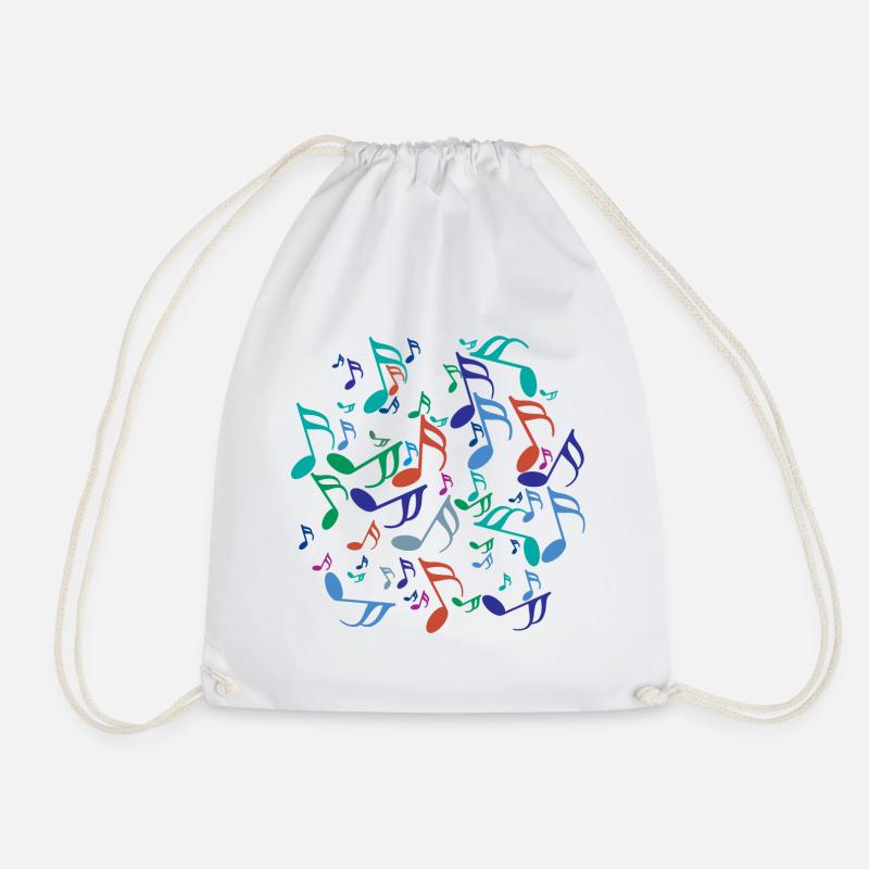 Bunte Musiknoten - Turnbeutel - Weiß