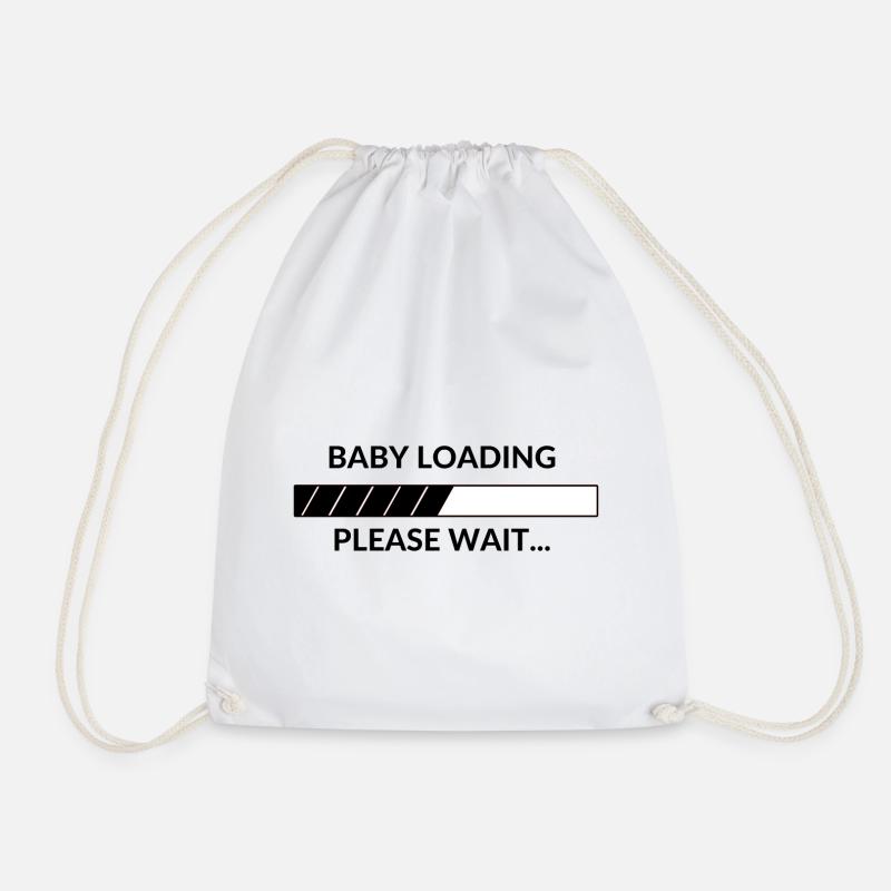 Baby Loading Please Wait - Drawstring Bag - white