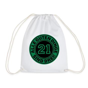Trisomie 21 | Alle guten Dinge sind drei - Drawstring Bag - white - Front