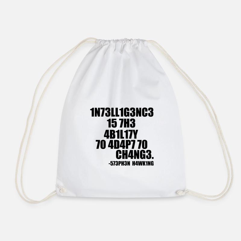 INTELLIGENTER STEPHEN HAWKING SPRUCH! GESCHENKIDEE - Turnbeutel - Weiß