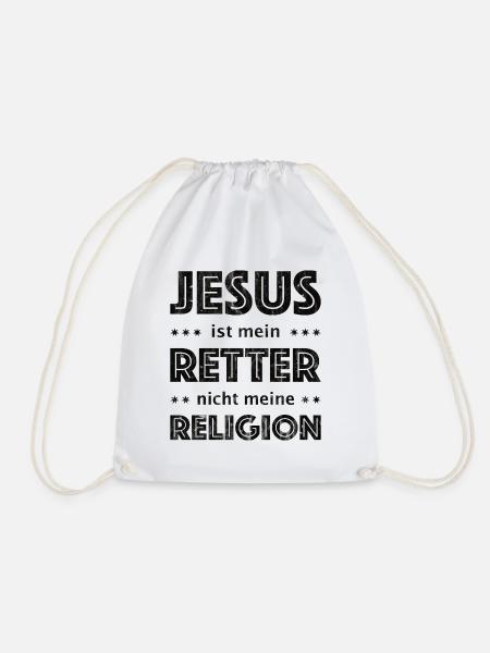 Jesus ist mein Retter nicht meine Religion - Turnbeutel - Weiß