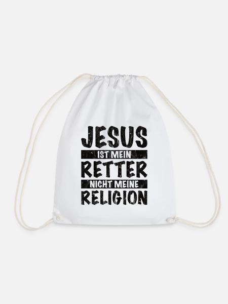 Jesus ist mein Retter nicht meine Religion - Turnbeutel - Weiß