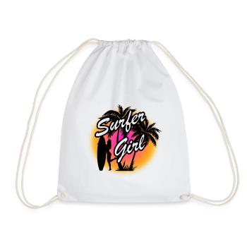 Fille surfeur plage plage été soleil été - Sac de sport léger - blanc - Devant