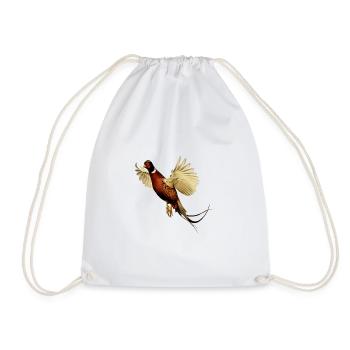 Pheasant shirt gift bird nature animal nectar - Drawstring Bag - white - Front