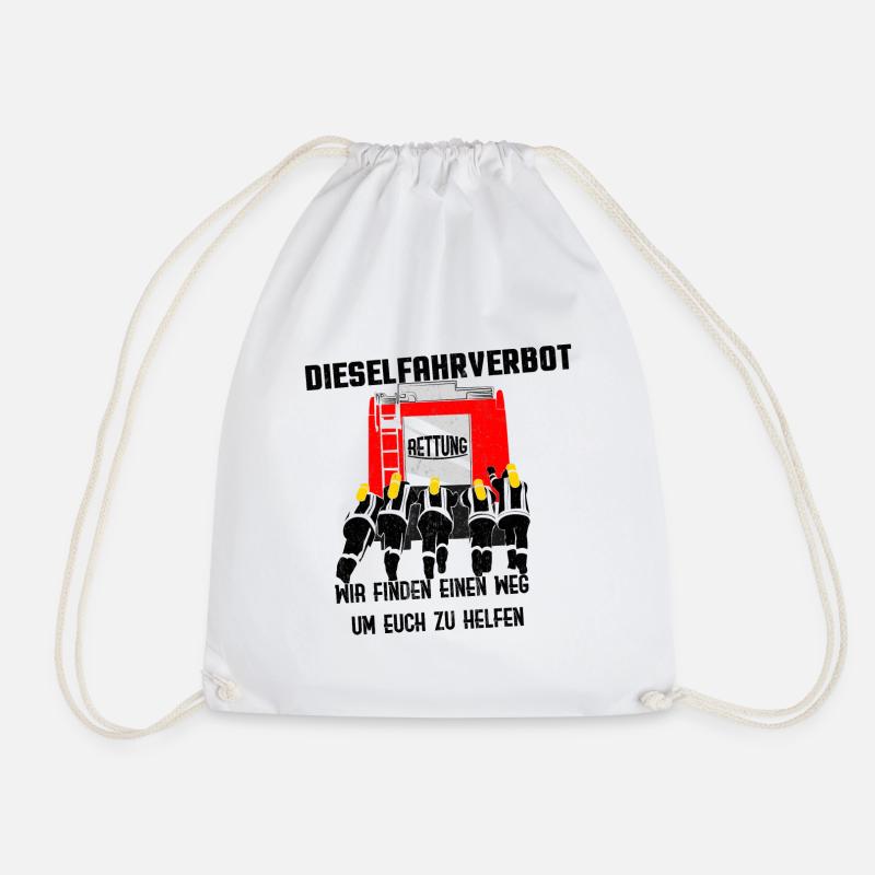 Firefighter Funny Savior Gift Firefighter - Drawstring Bag - white