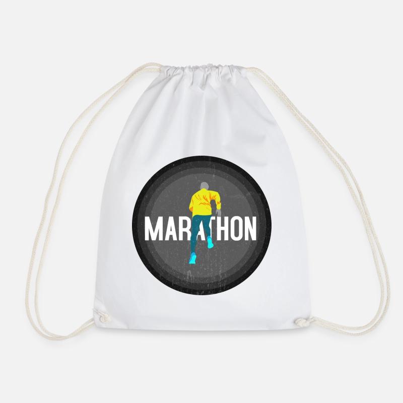 Marathon runner running marathon jogging gift - Drawstring Bag - white