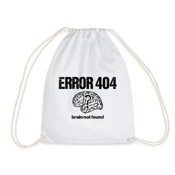 Funny Error 404 Brain Brain Head Organ Gift - Drawstring Bag - white - Front