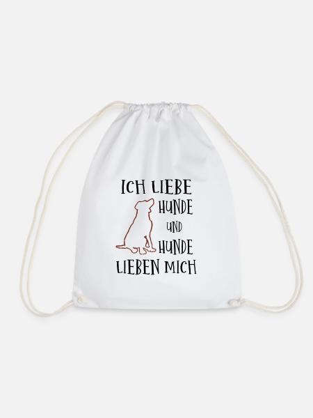 Hundeliebe Spruch Geschenk - Turnbeutel - Weiß