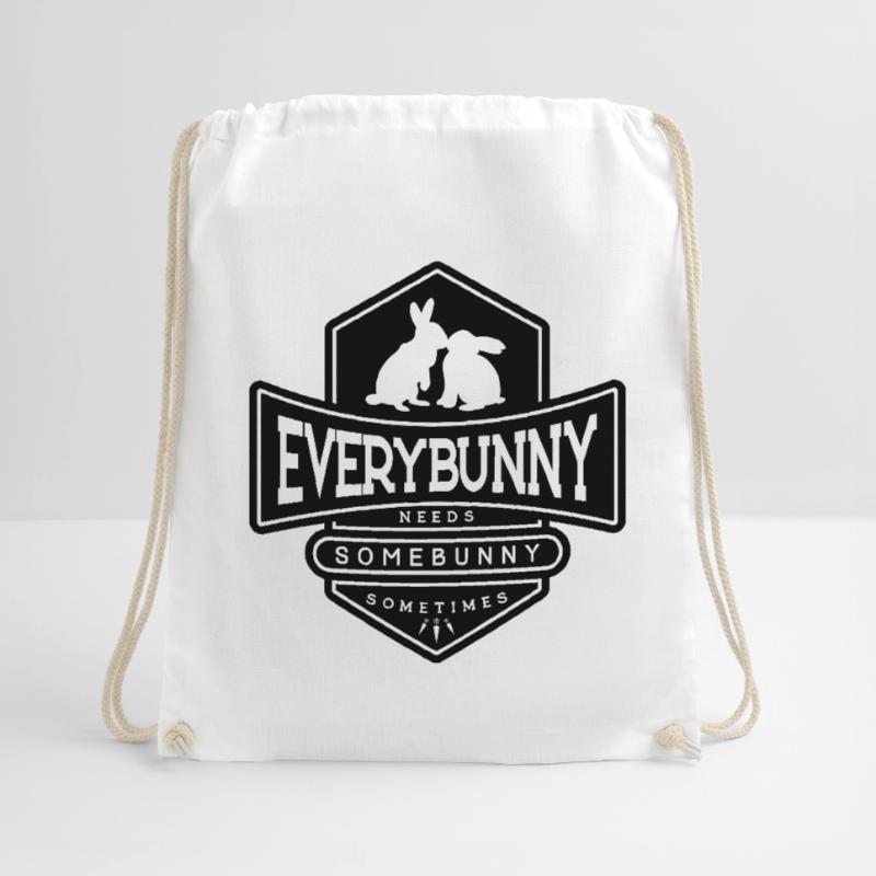 Every rabbit needs a rabbit cuddle Black Drawstring Bag