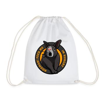 Hungry rabbit needs food feed me Funny - Drawstring Bag - white - Front