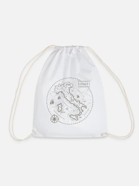 Vintage Karte Italien - Turnbeutel - Weiß