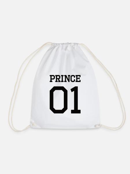 Prince 01 schwarz Shirt - Turnbeutel - Weiß