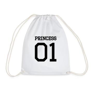 Princess 01 schwarz Shirt - Turnbeutel - Weiß - Vorne