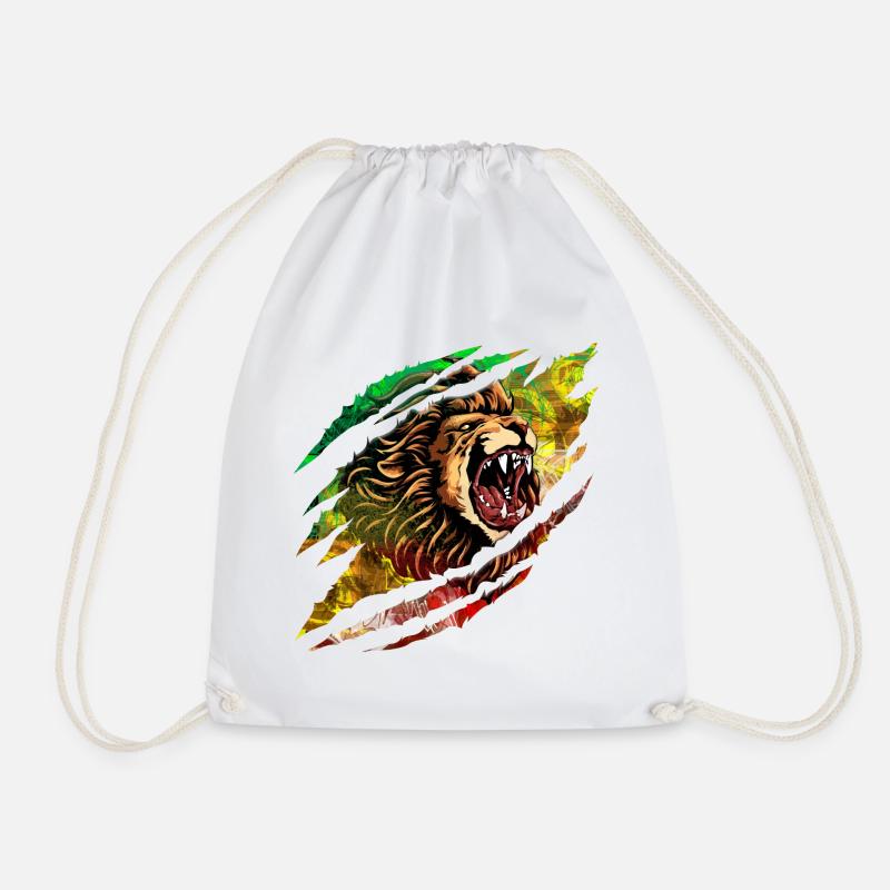 Lion Storm Color Explosion - Drawstring Bag - white