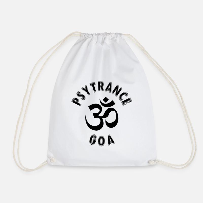 Psytrance Goa - Drawstring Bag - white