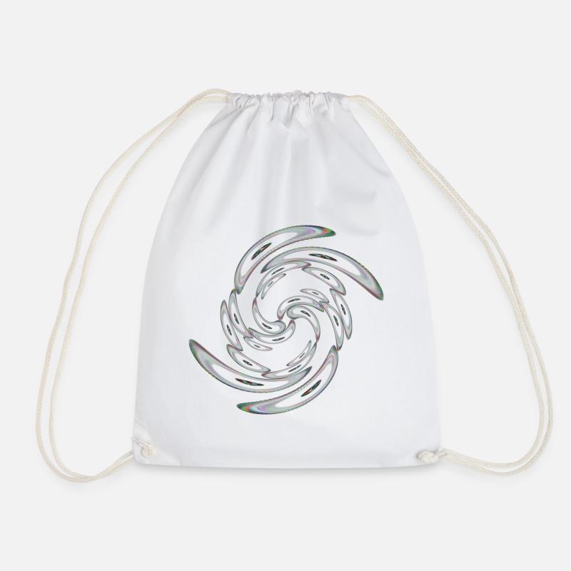 Neon domed rings twisted - Drawstring Bag - white