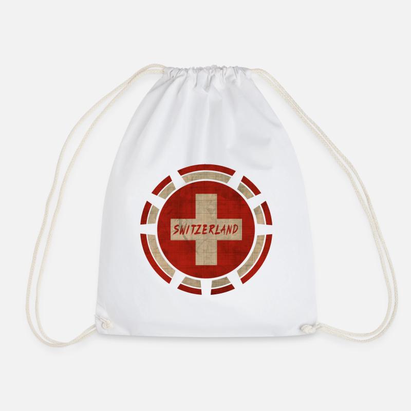 Schweiz Kreis / Geschenk Switzerland Flagge - Turnbeutel - Weiß