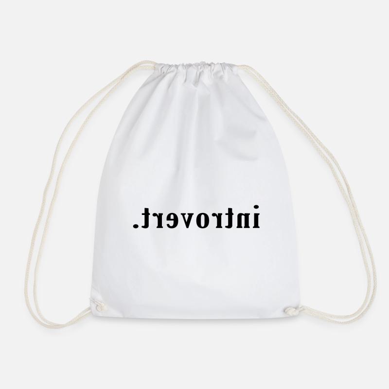Introvert Reverse Solo Gift - Drawstring Bag - white