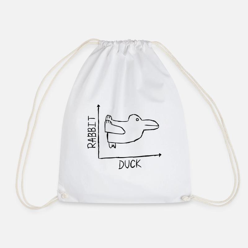 Rabbit Duck - Drawstring Bag - white