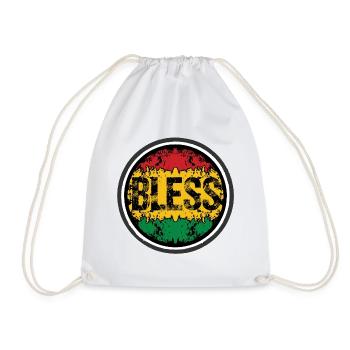 Rastafarian Floral Pattern - Drawstring Bag - white - Front