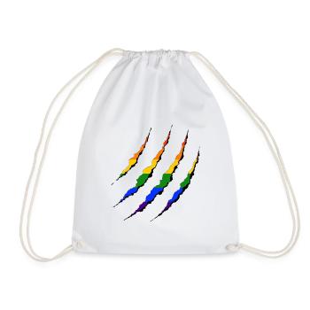 LGBT Wunde Gay Pride Regenbogen Coming Out - Turnbeutel - Weiß - Vorne
